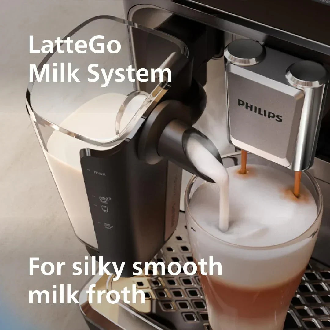 Sistema latte LatteGo — schiuma di latte setosa
