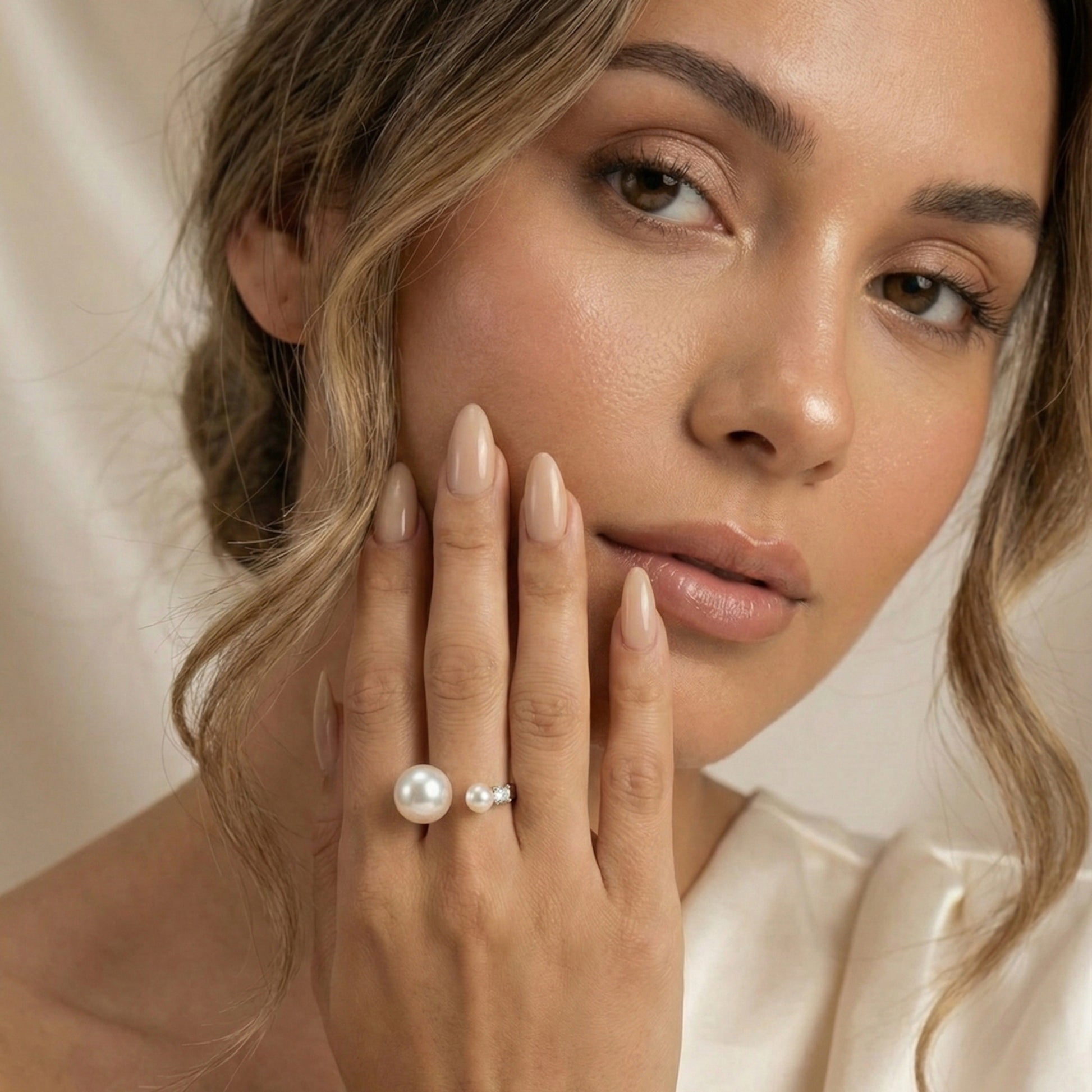 Arista Open Pearl Ring