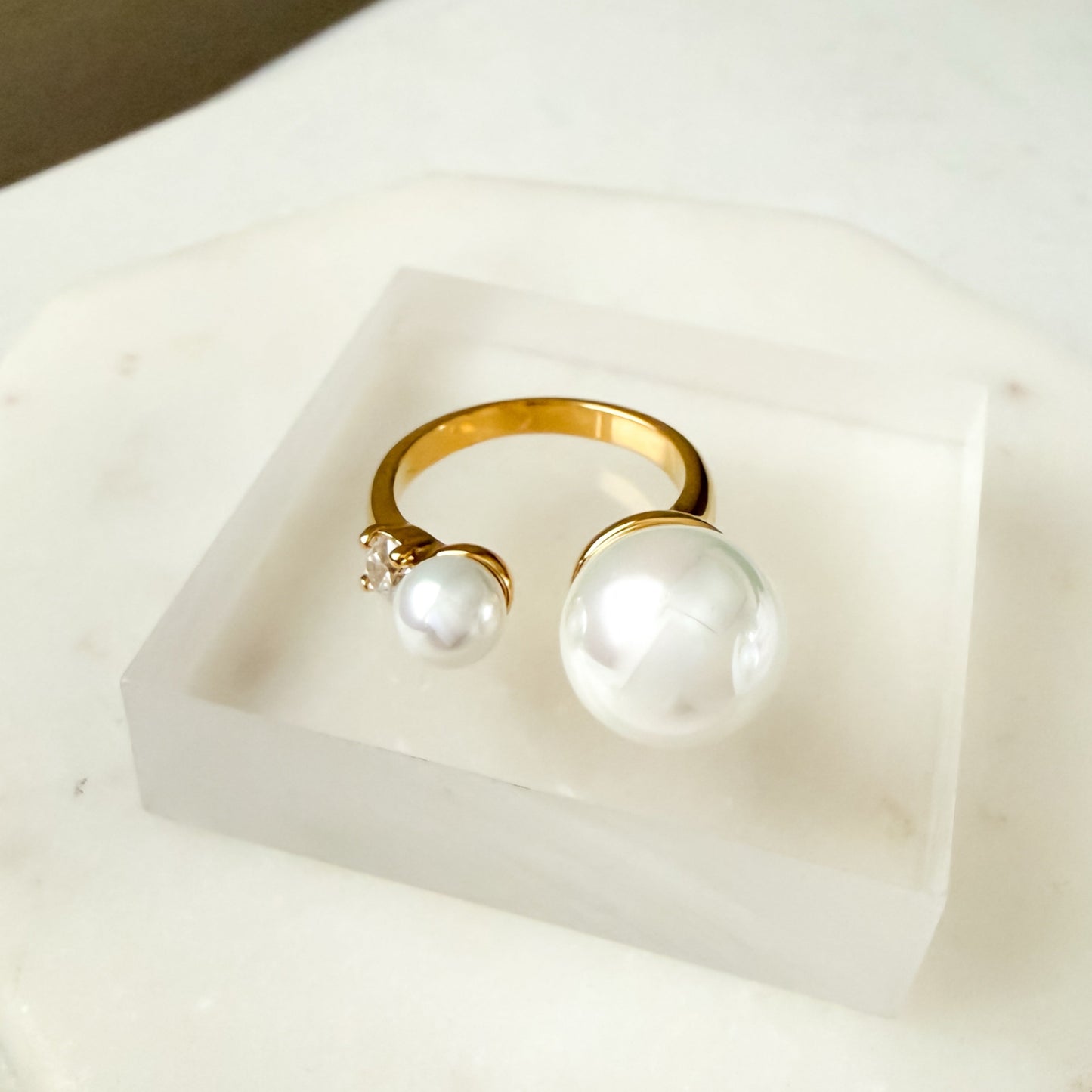 Arista Open Pearl Ring