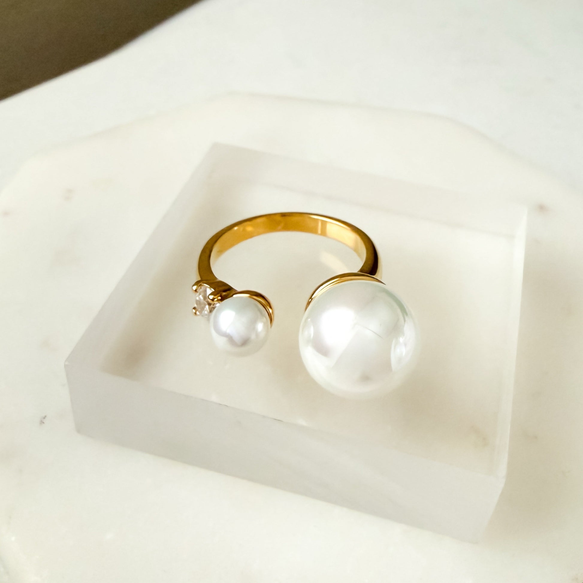 Arista Open Pearl Ring