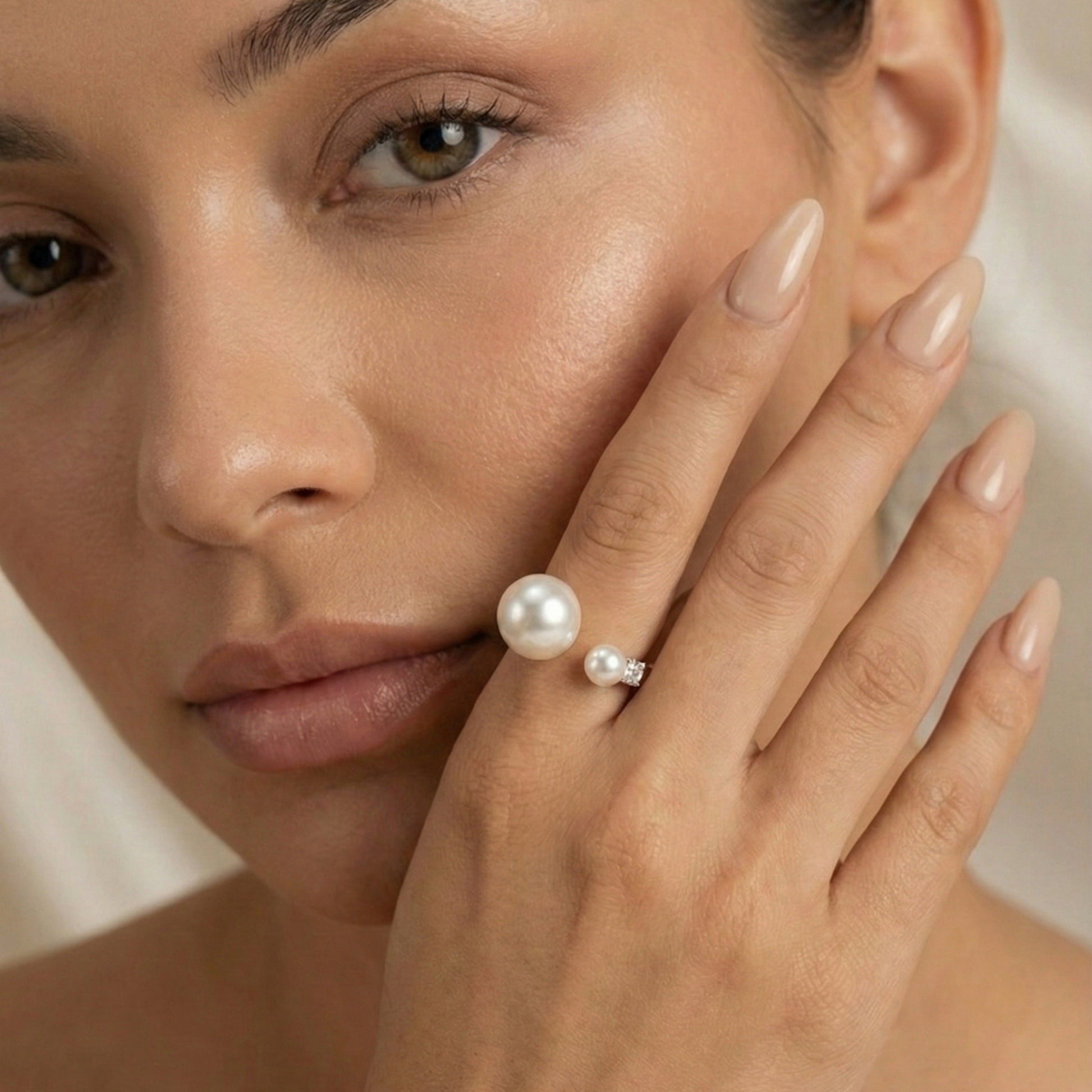 Arista Open Pearl Ring