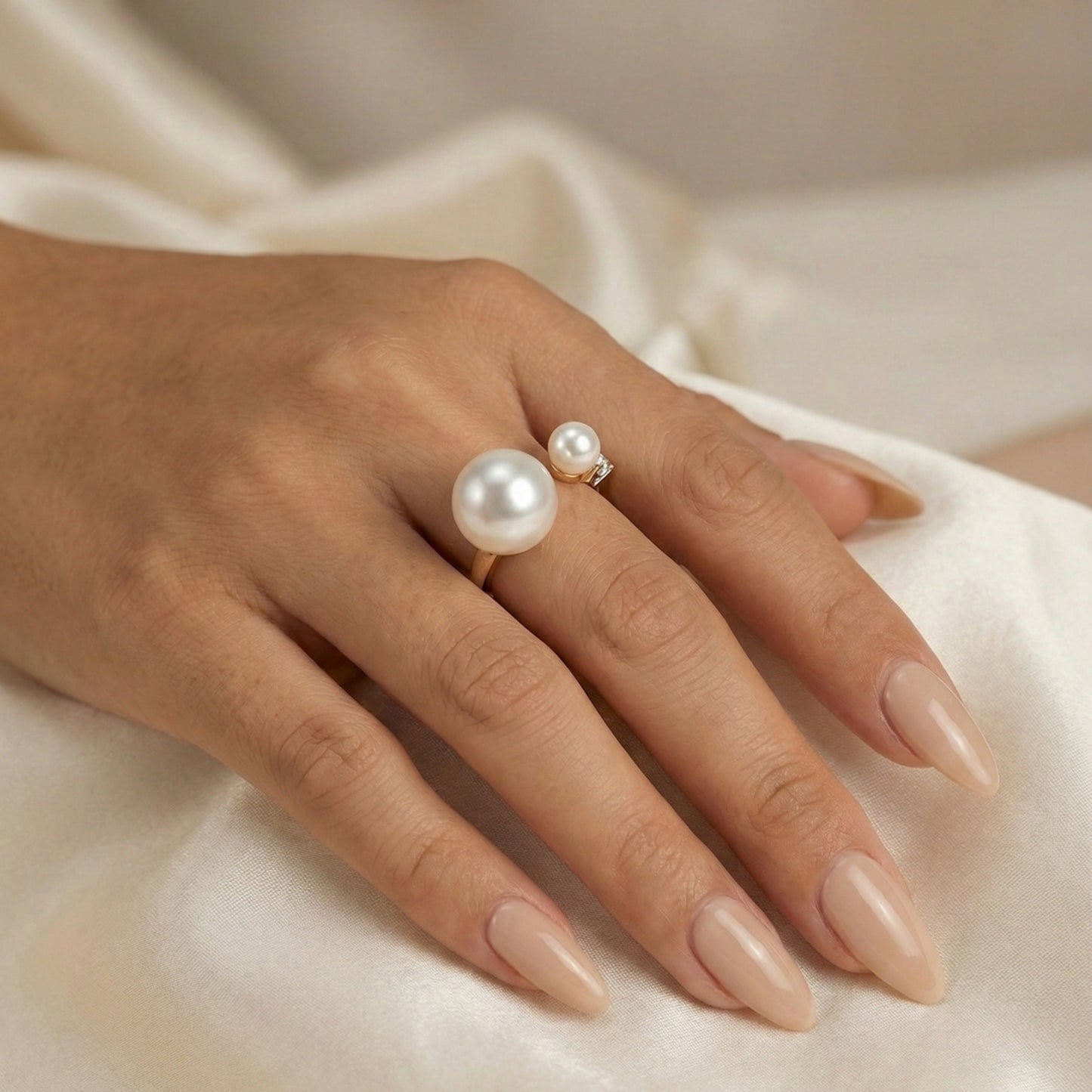 Arista Open Pearl Ring