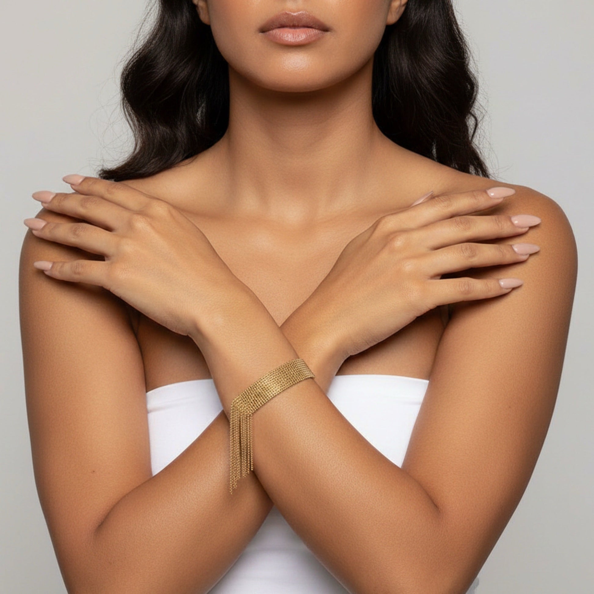 Beaded Fringe Statement Cuff Bracelet
