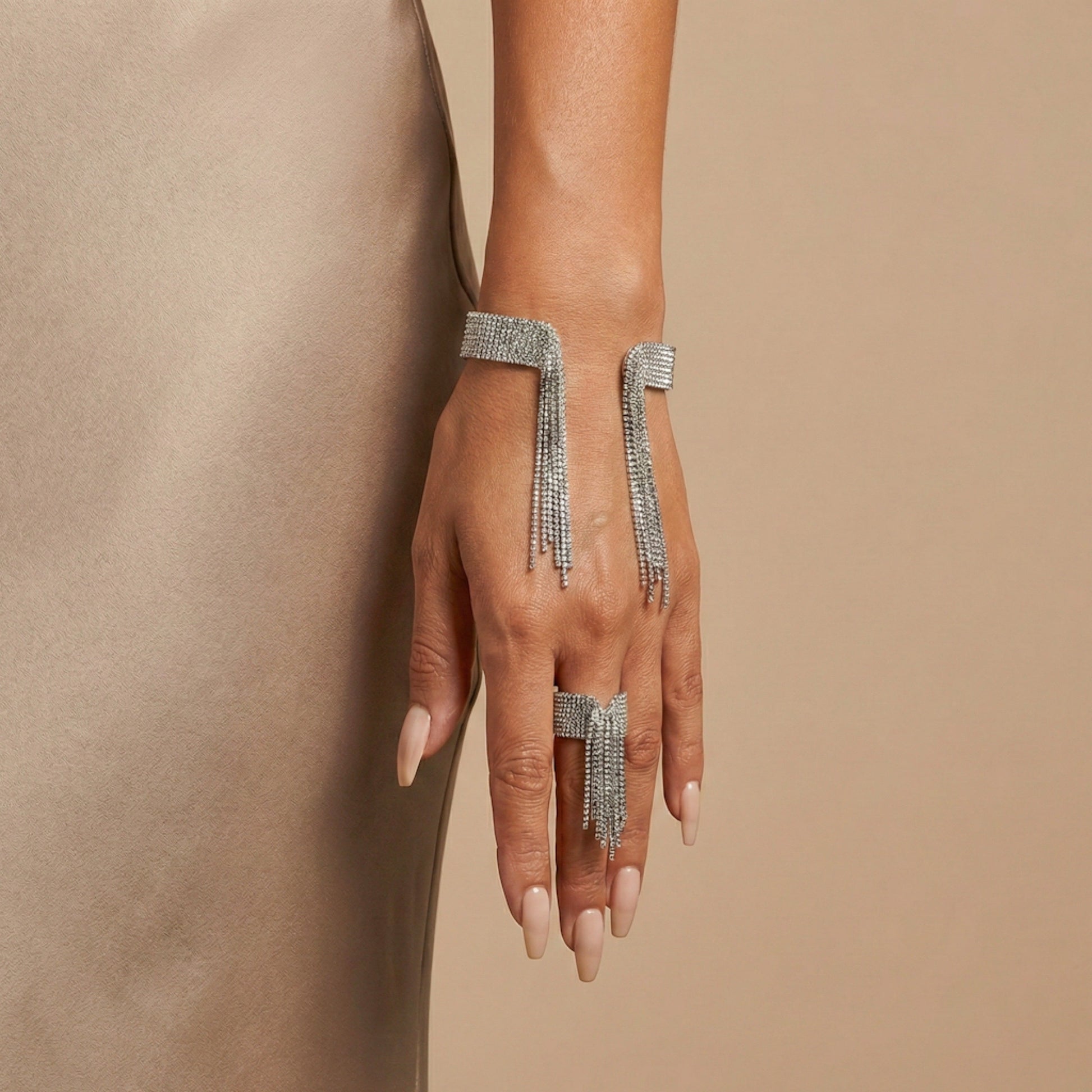 Beaded Fringe Statement Ring