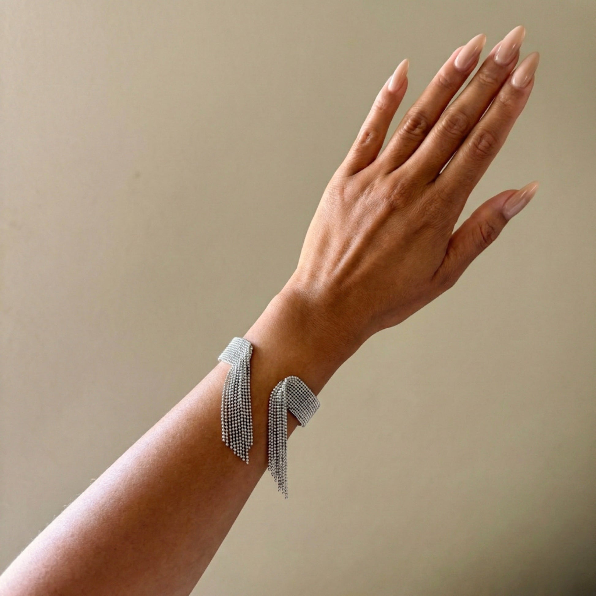 Beaded Fringe Statement Cuff Bracelet