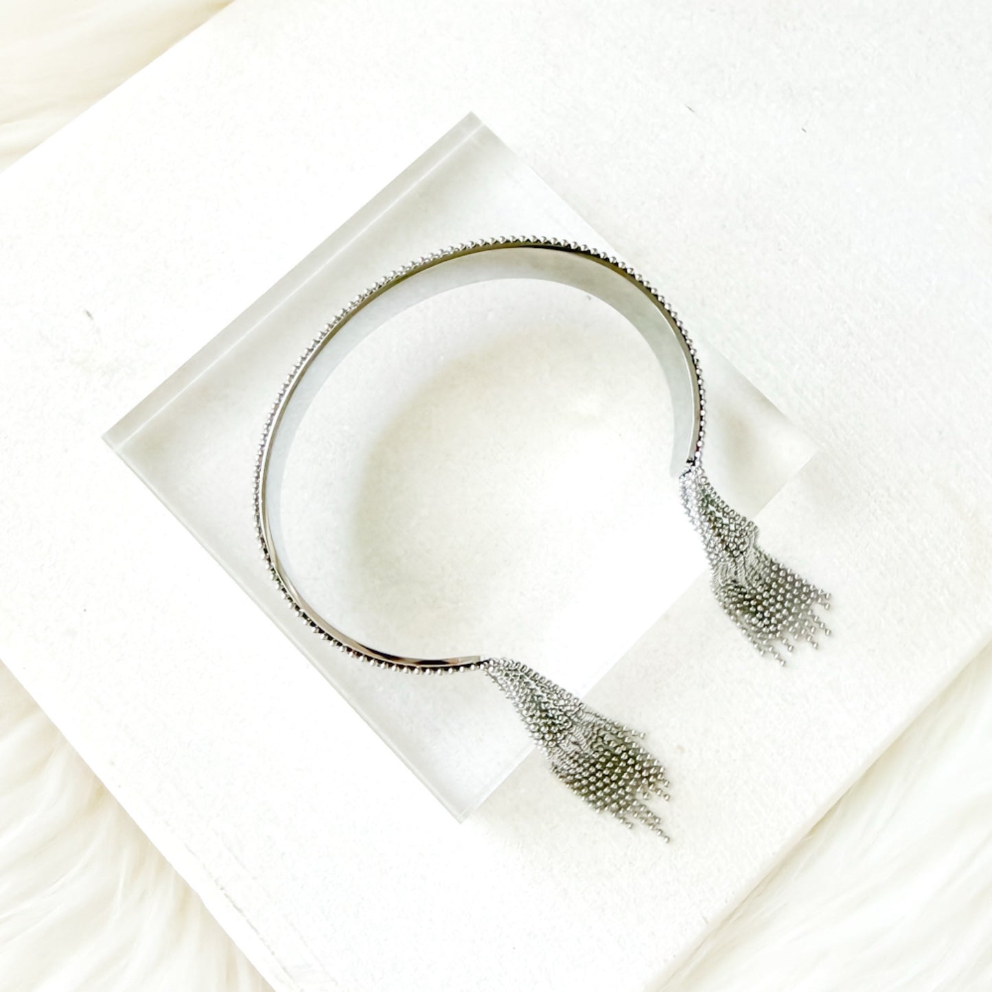 Beaded Fringe Statement Cuff Bracelet