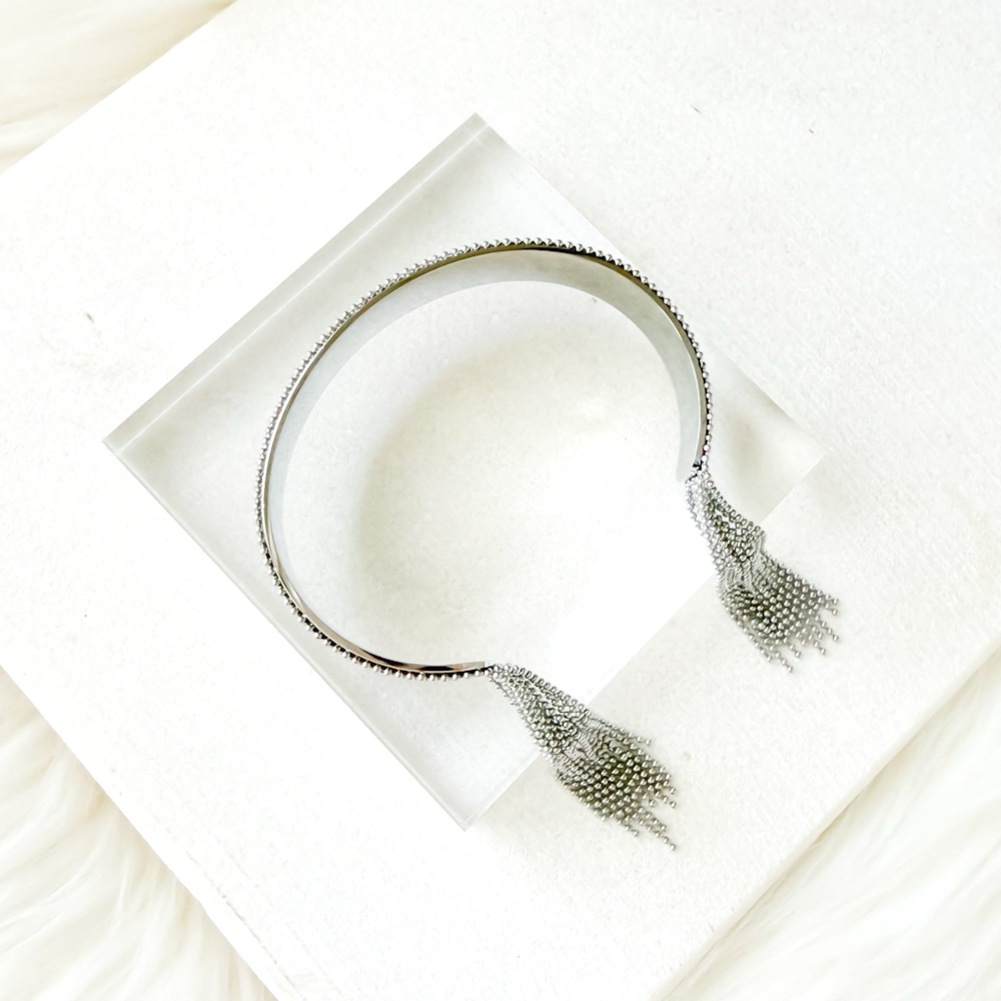 Beaded Fringe Statement Cuff Bracelet