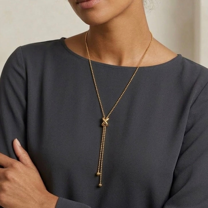 Infinity Knot Lariat Necklace