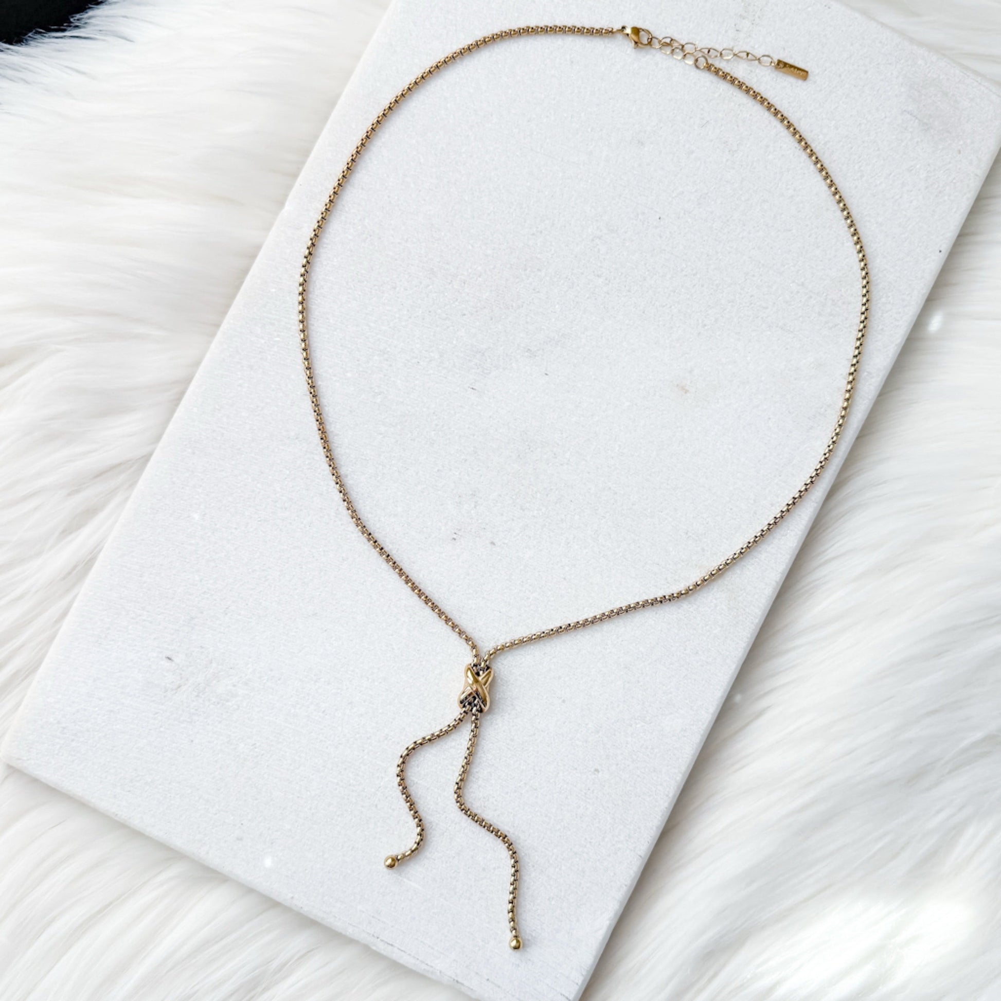 Infinity Knot Lariat Necklace