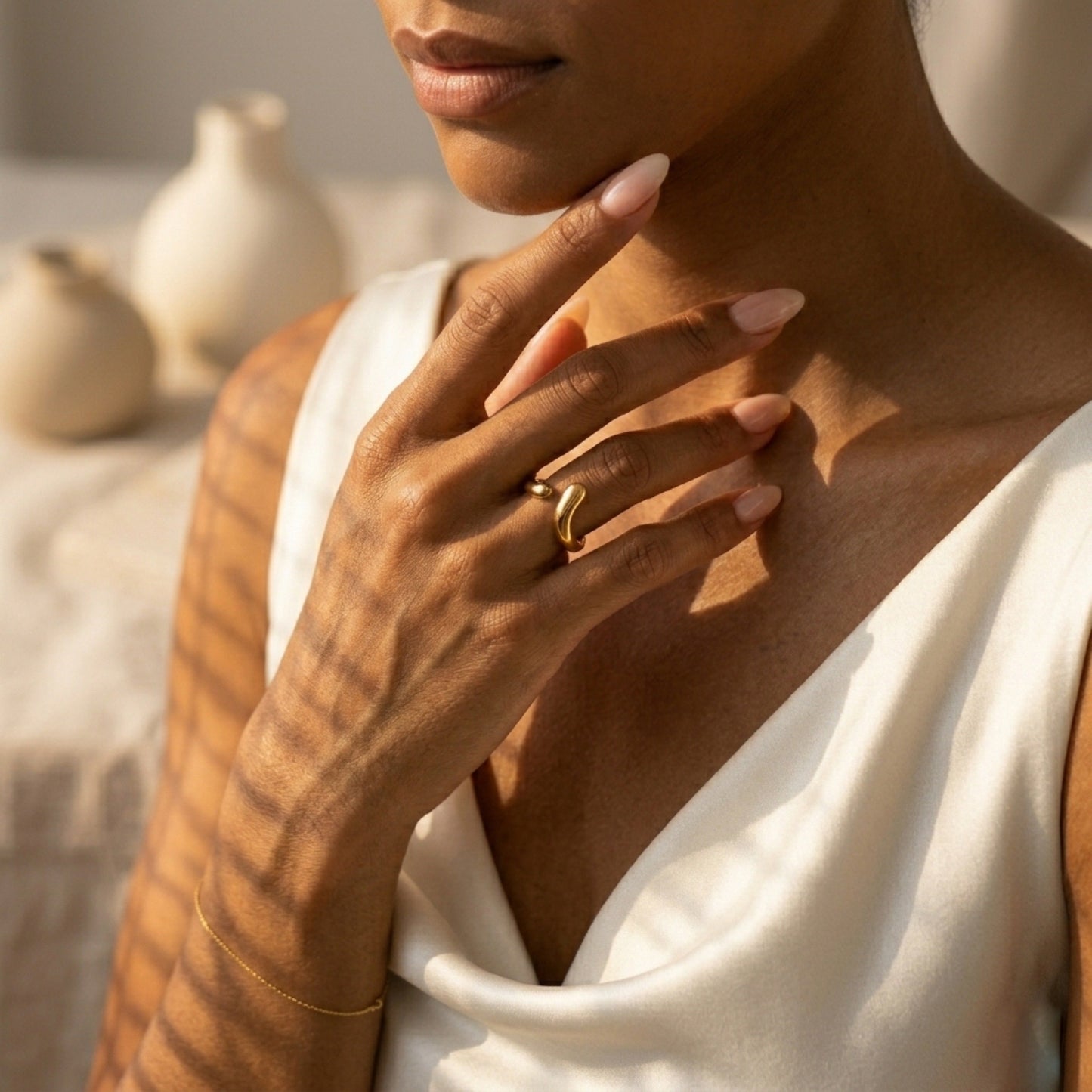 Liquid Curve Ring