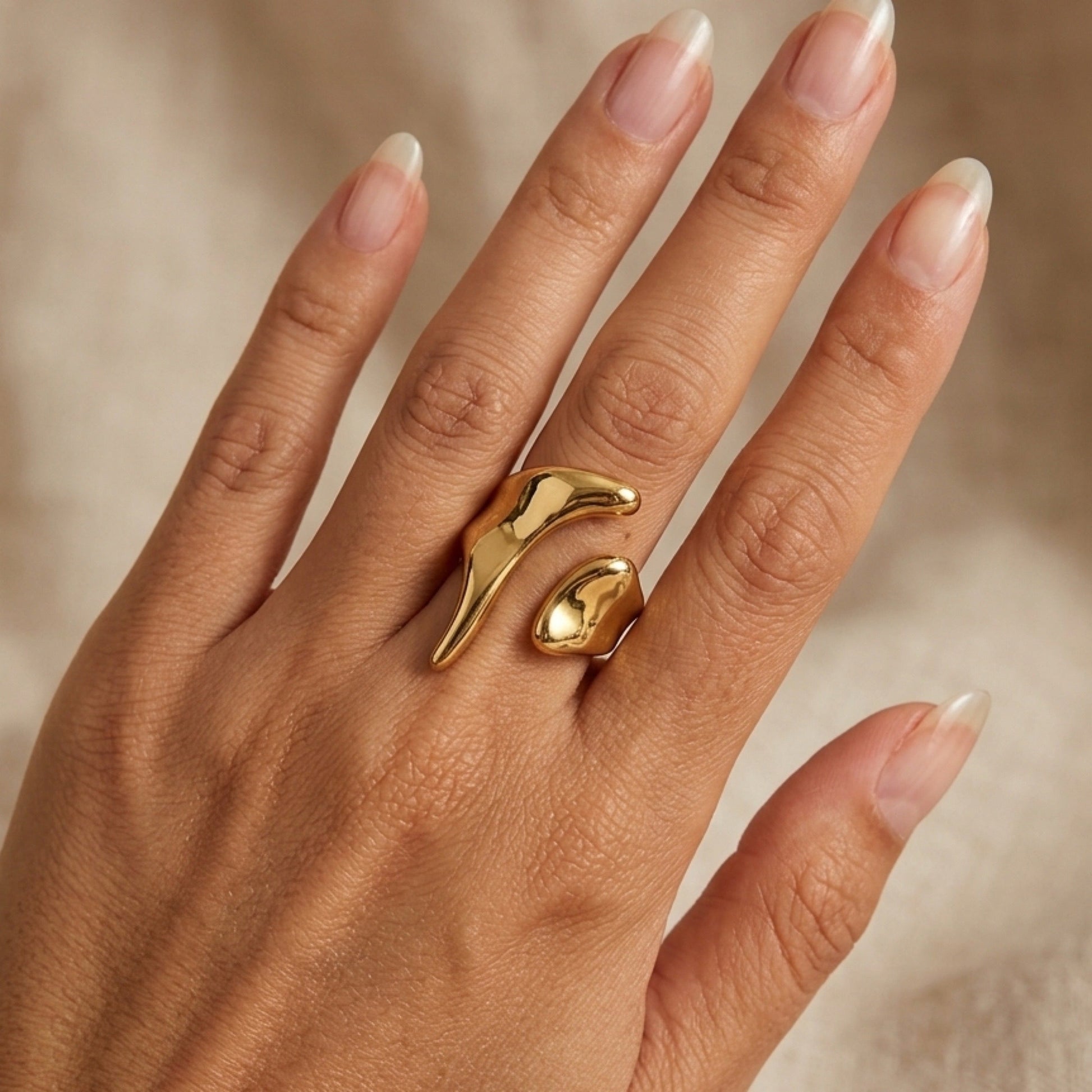 Molten Gold Statement Ring