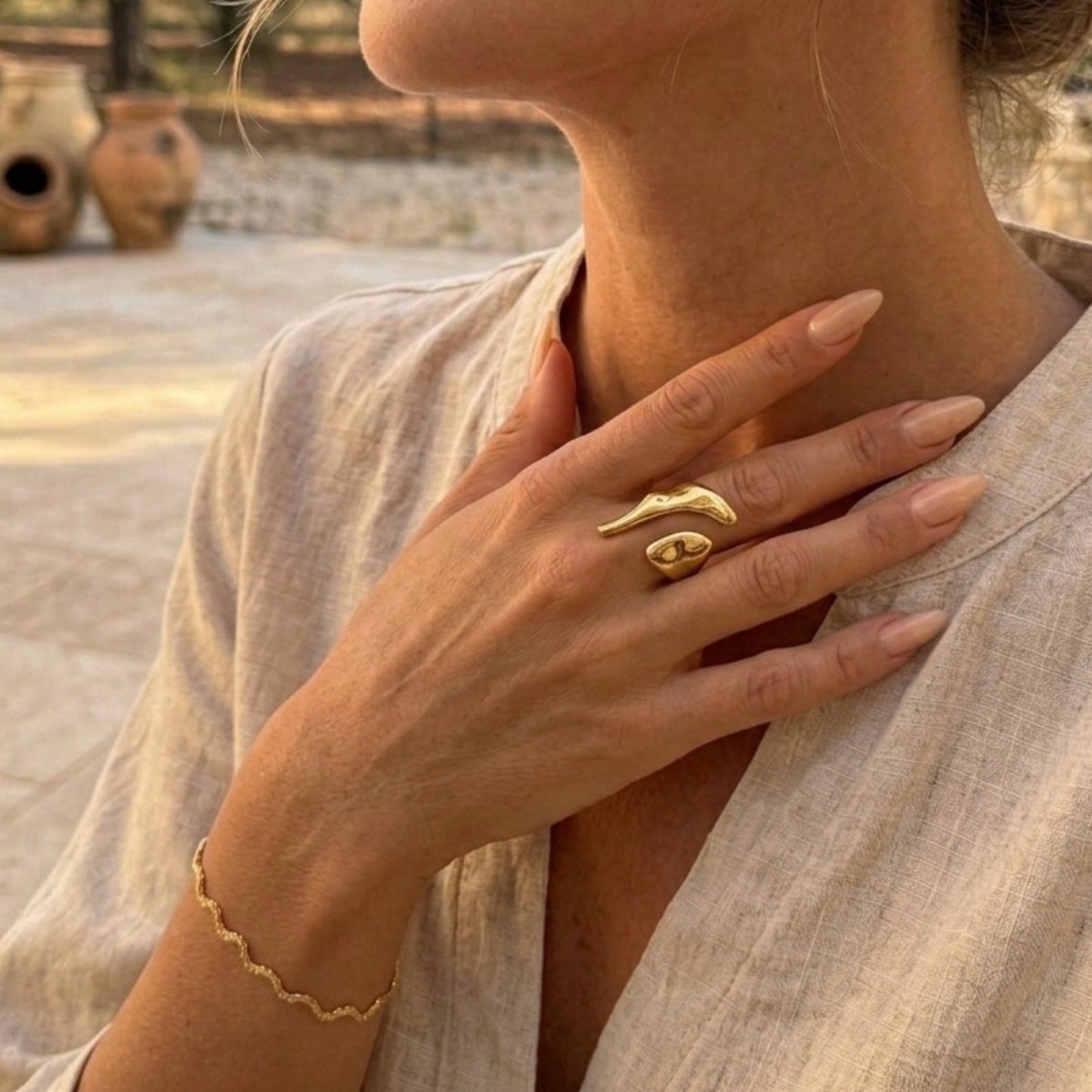 Molten Gold Statement Ring