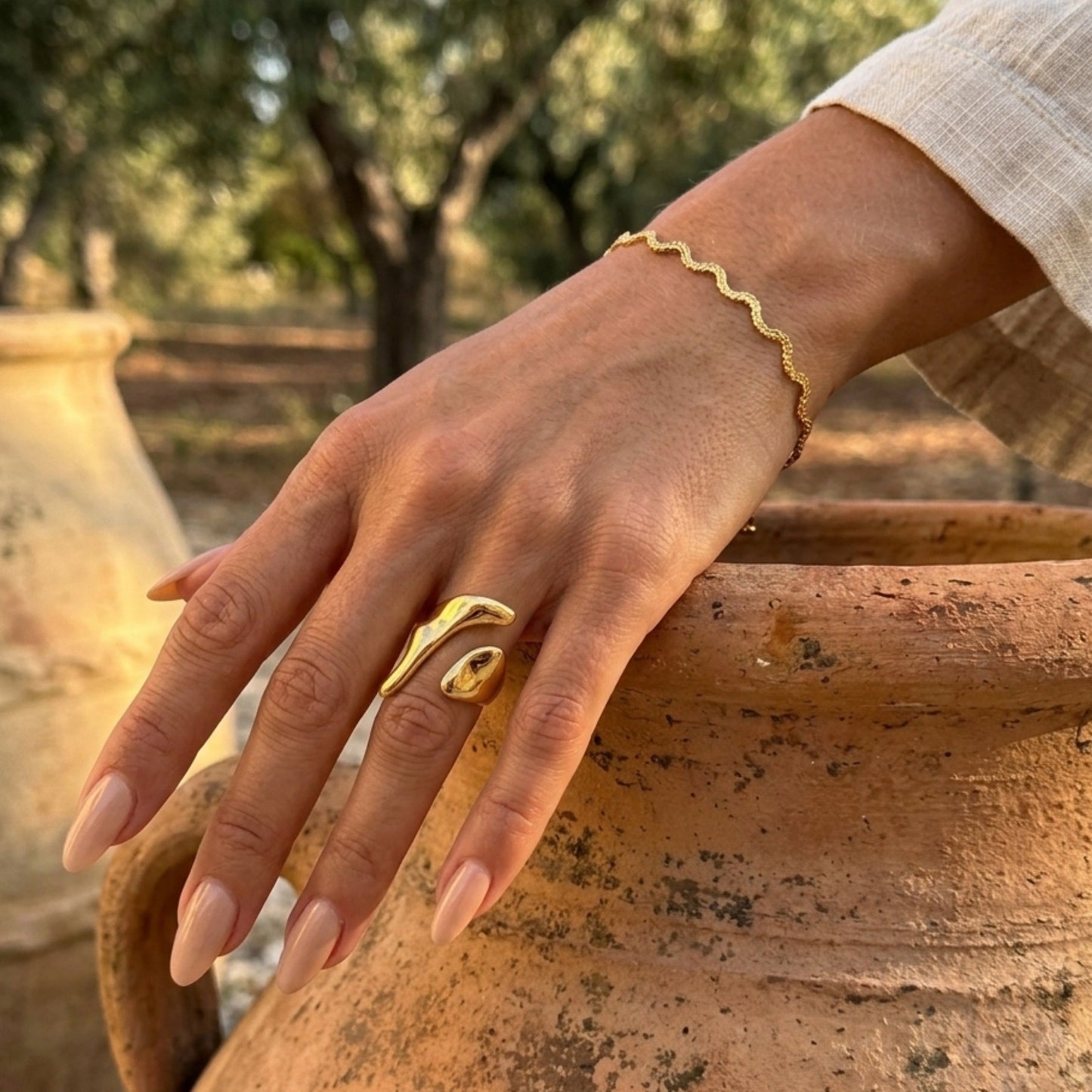 Molten Gold Statement Ring