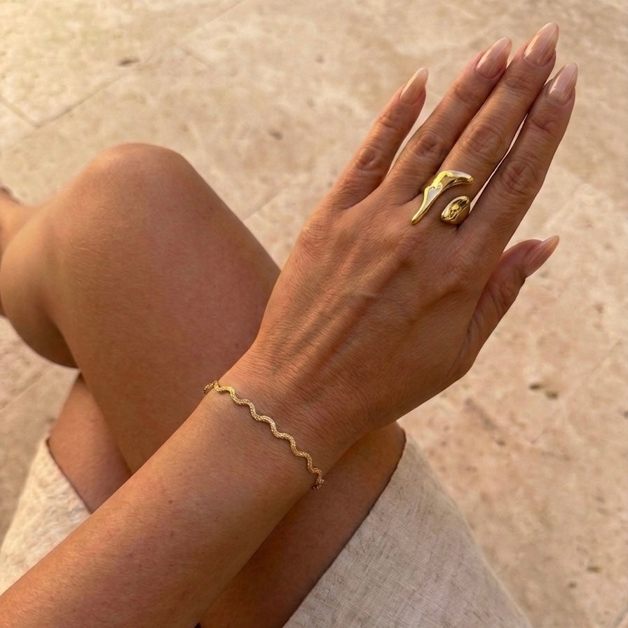 Molten Gold Statement Ring