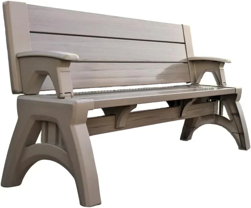 2-in-1 convertible garden bench in Beige