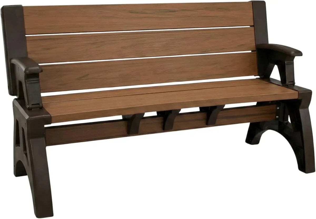 2-in-1 convertible garden bench in Brown