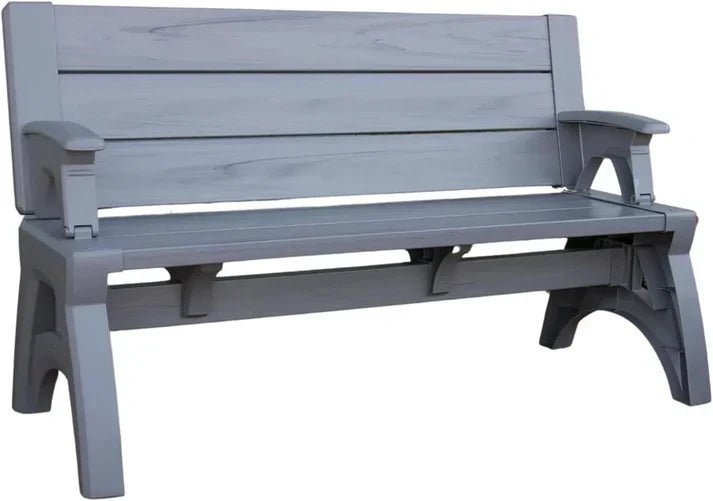2-in-1 convertible garden bench in Grey