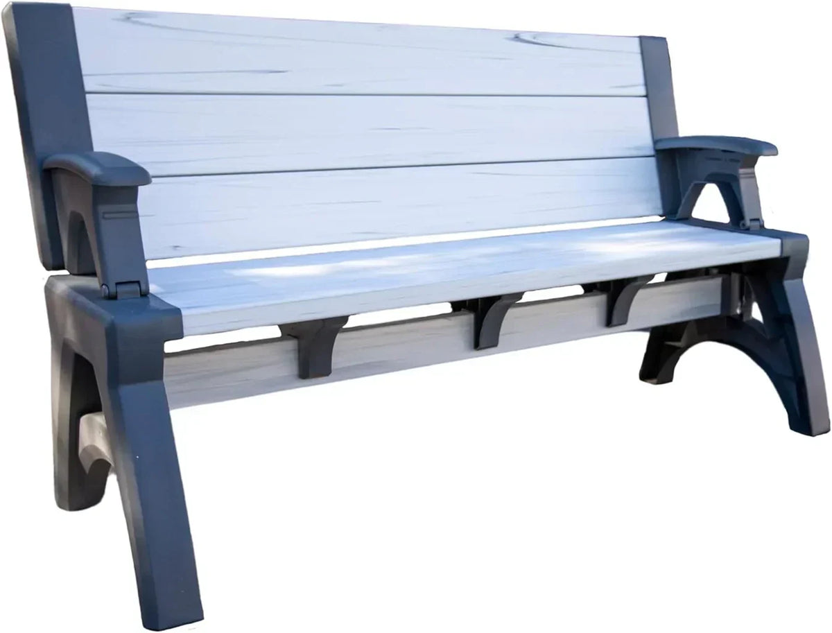 2-in-1 convertible garden bench in White