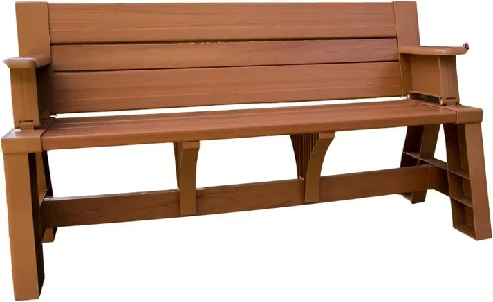 2-in-1 convertible garden bench in Wood
