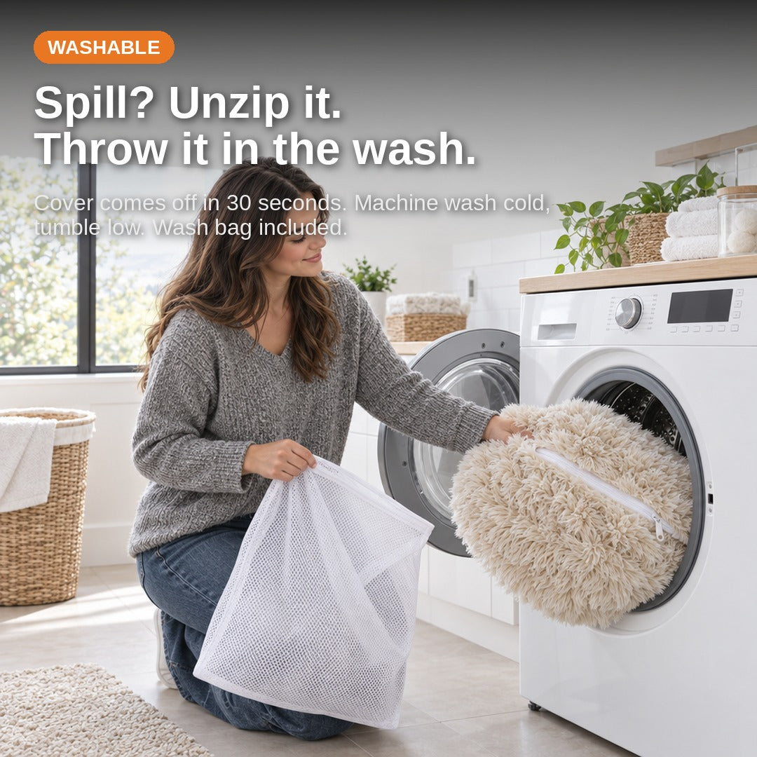 The cover unzips and goes in the washing machine with the included wash bag