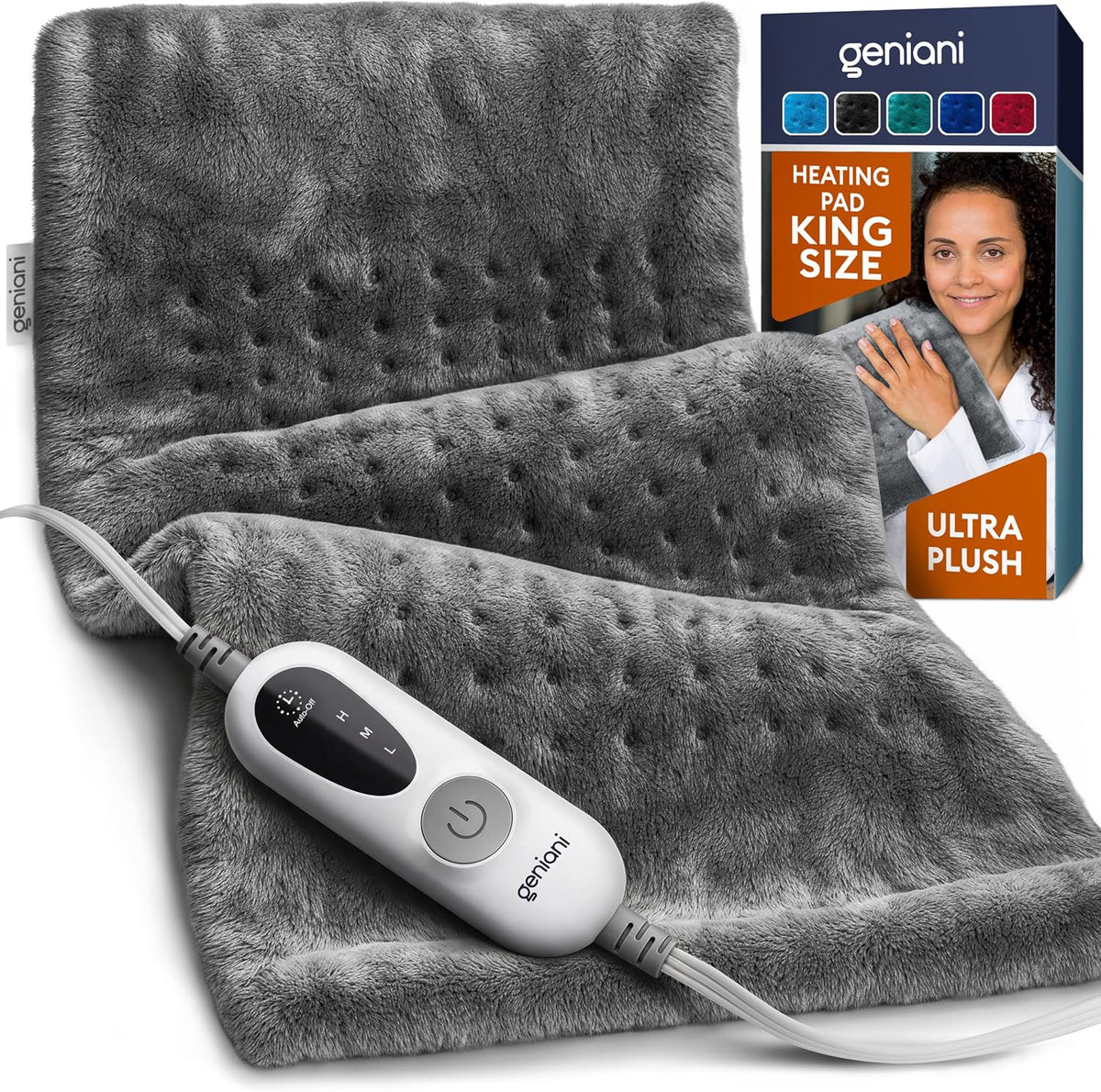 GENIANI heating pad in Tabby Gray with controller