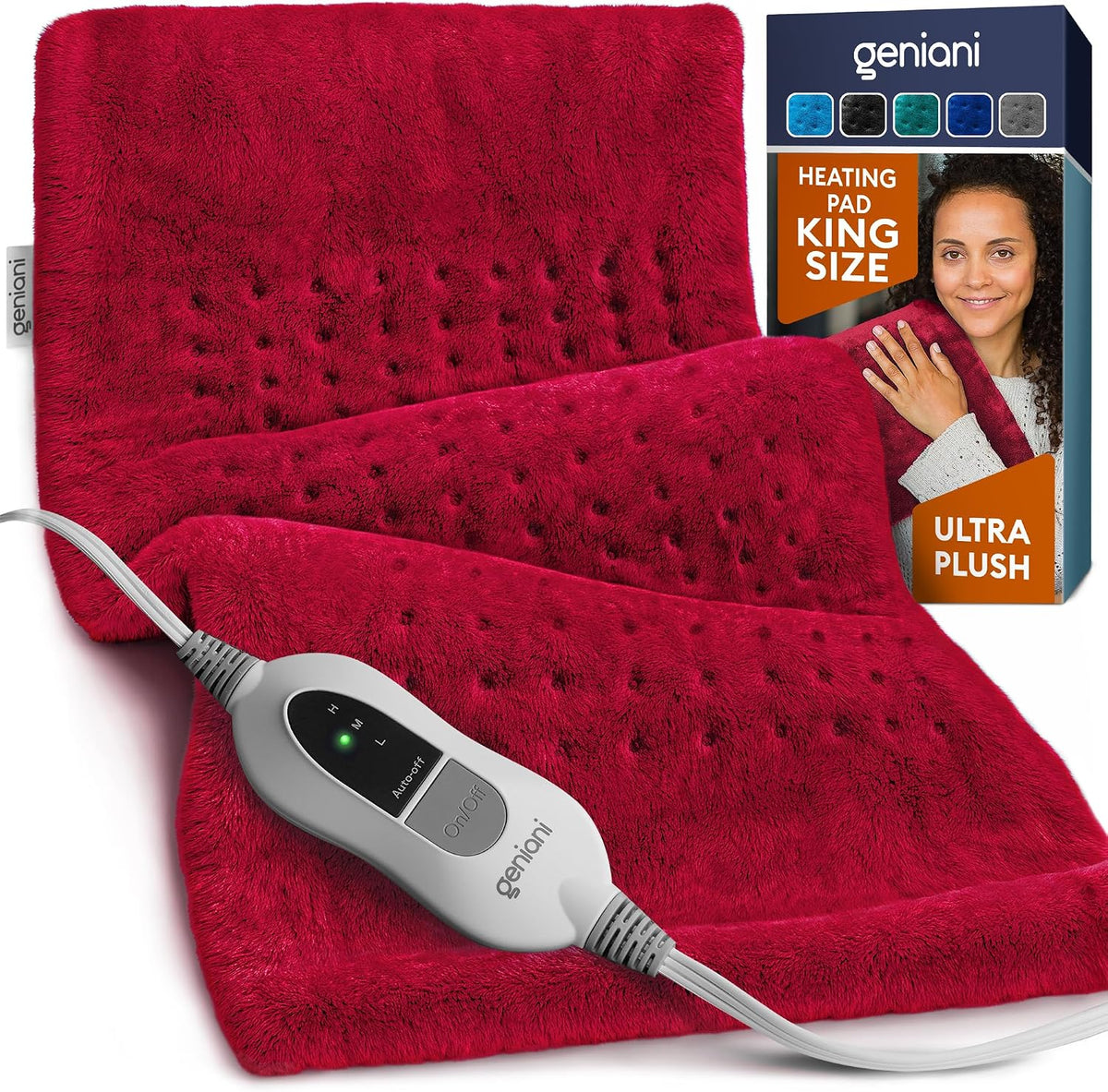 GENIANI heating pad in Viva Magenta with controller