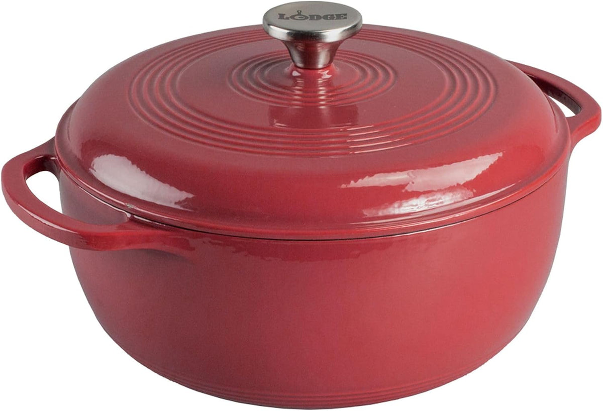 Lodge enamel cast iron Dutch oven in Cranberry