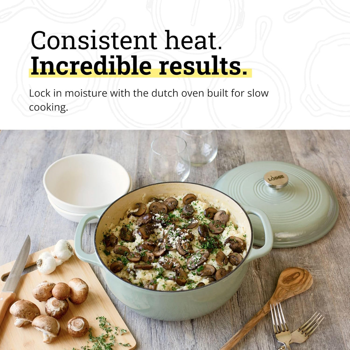 Desert Sage Dutch oven with mushroom risotto