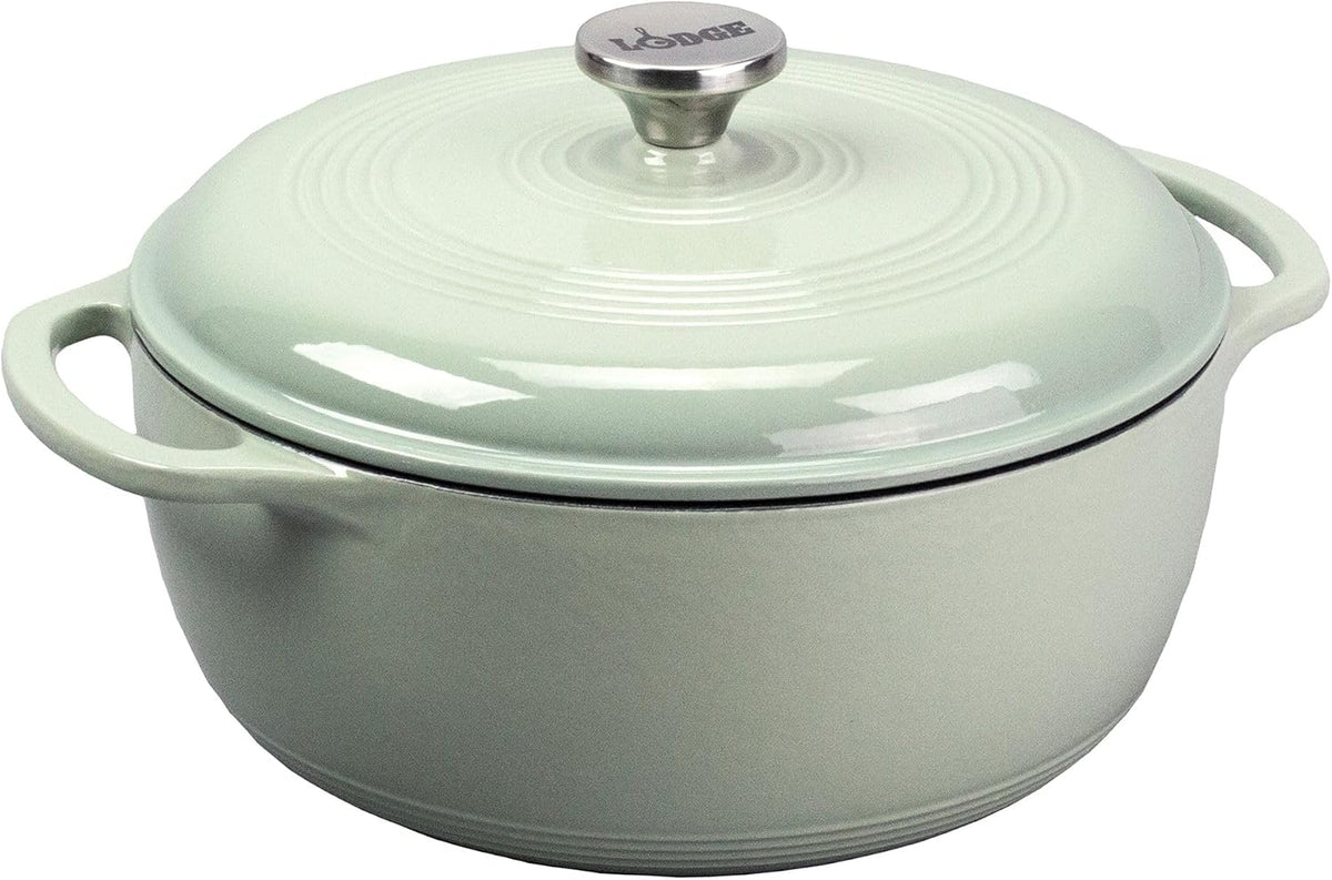 Lodge enamel cast iron Dutch oven in Desert Sage