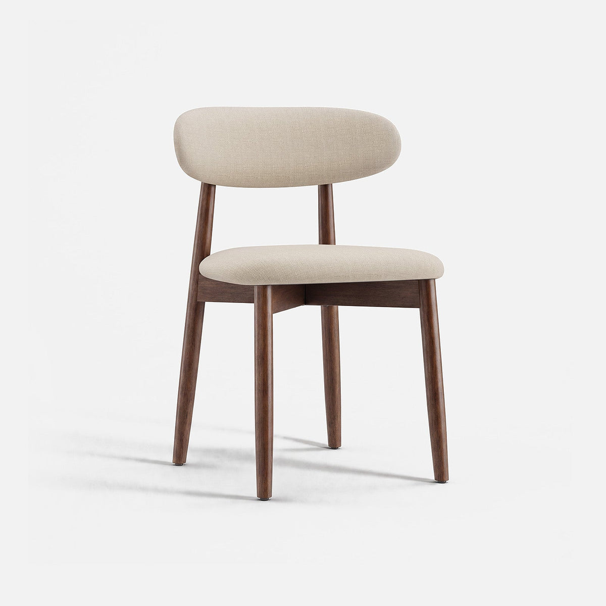 Mid-century modern upholstered dining chair in Beige