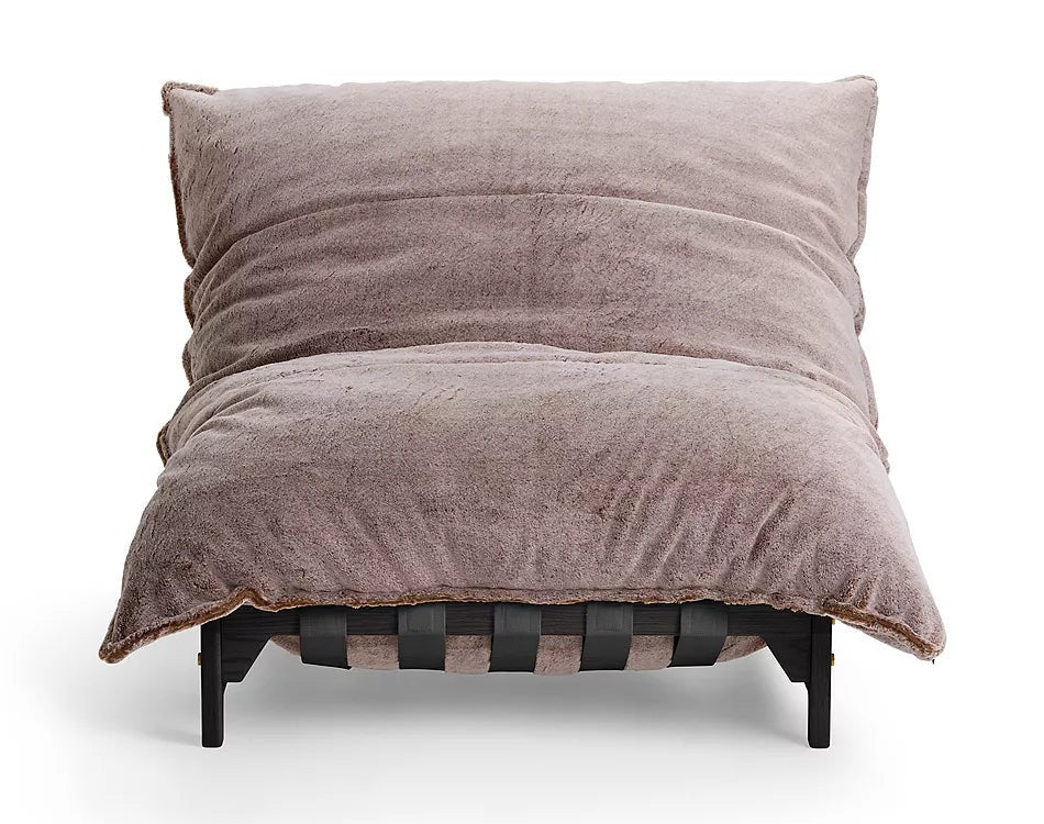 Pillow lounge chair in Bronze Wombat faux fur