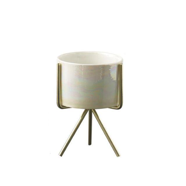 Ida - Ceramic Flower Planters with Modern Stand