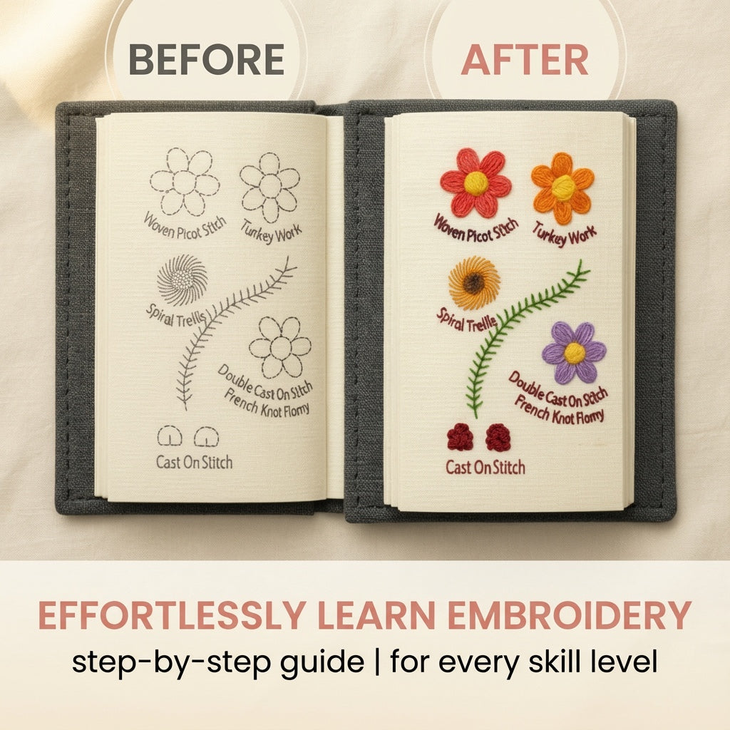 A page before and after stitching